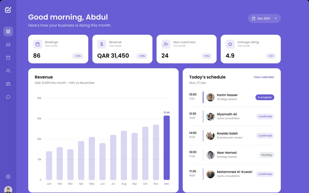 BookEase — Dashboard