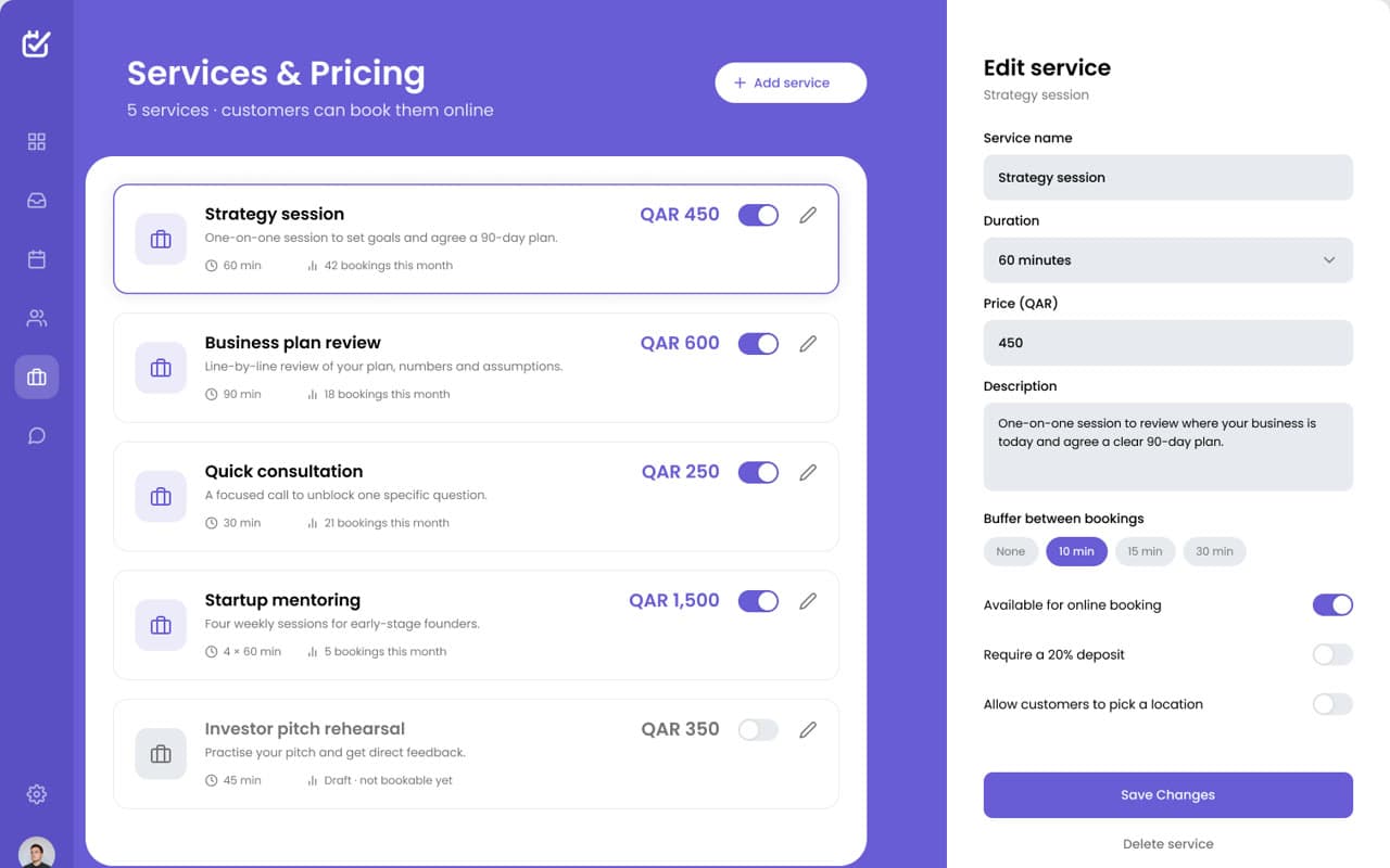 BookEase — Services & pricing