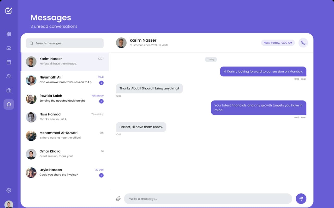 BookEase — Messages