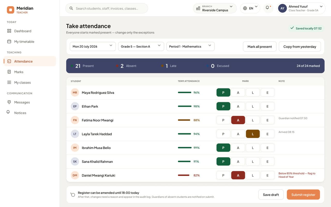 Classbell — Take attendance