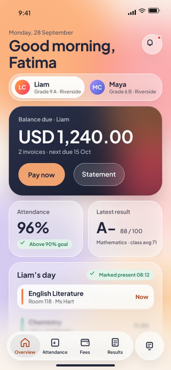 Classbell — Parent app