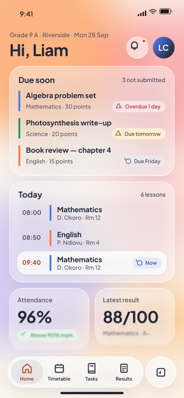 Classbell — Student home