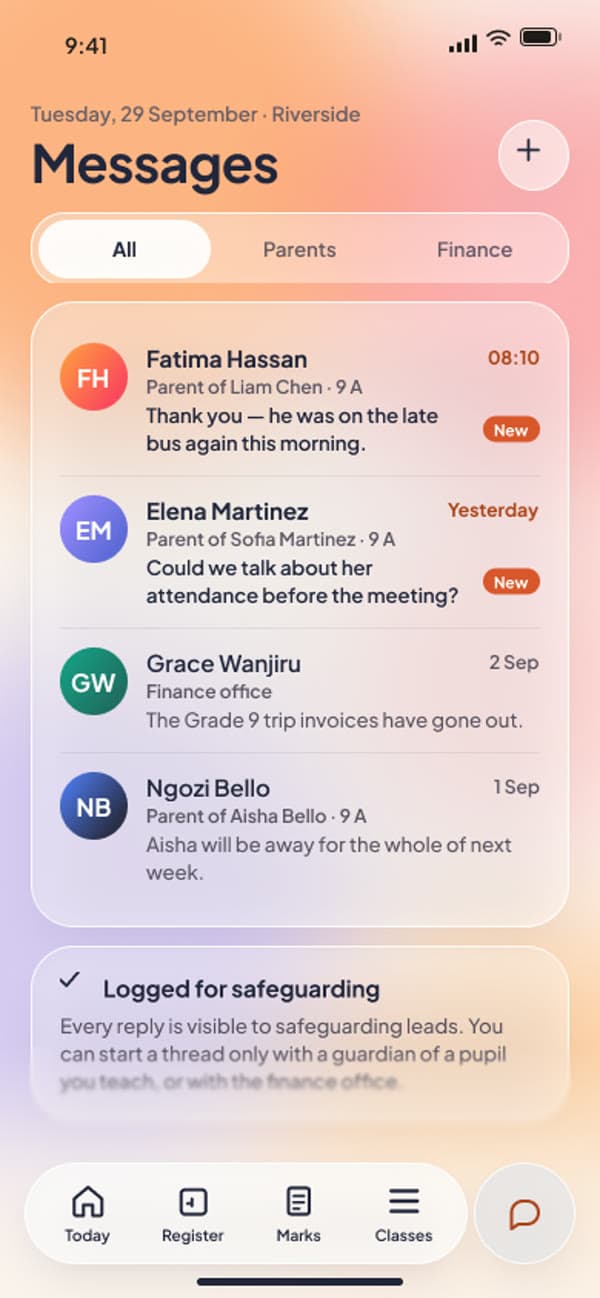 Classbell — Teacher messages