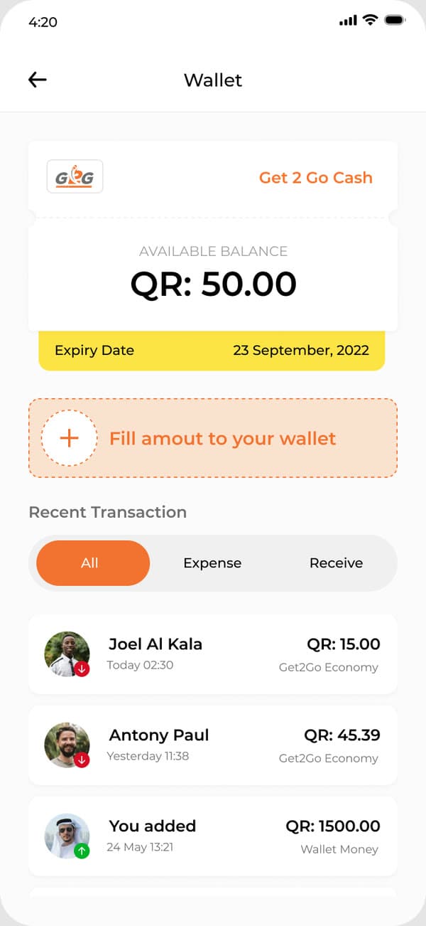 Get2Go — Wallet
