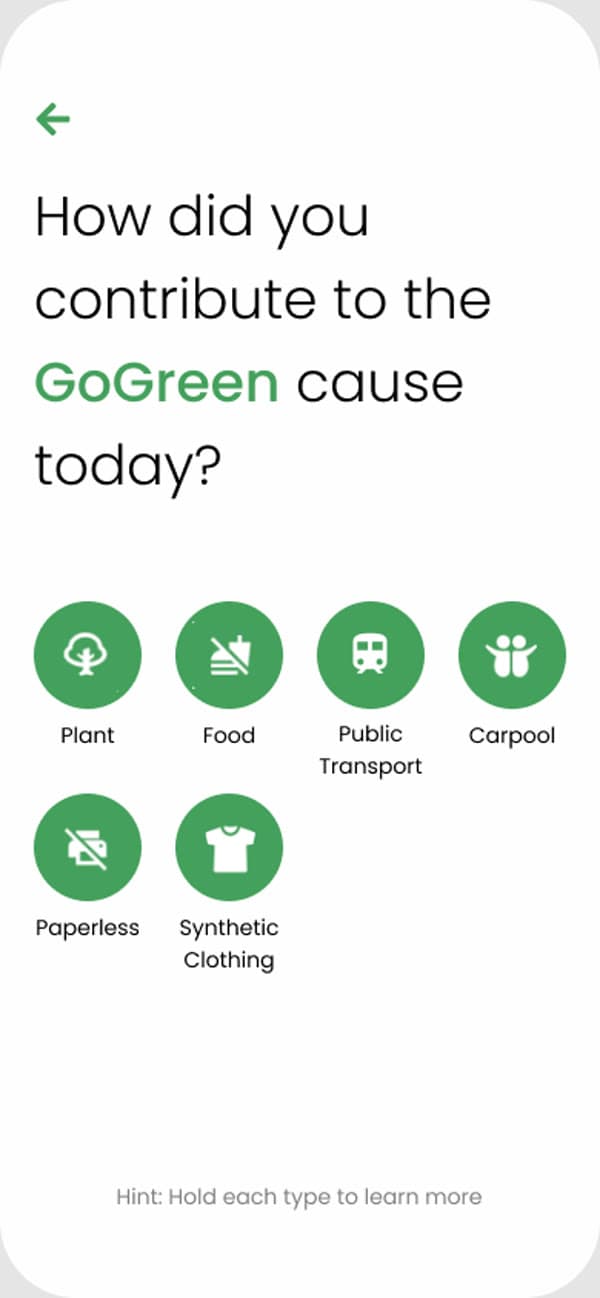 GoGreen — Log an action