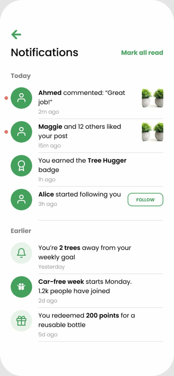 GoGreen — Notifications