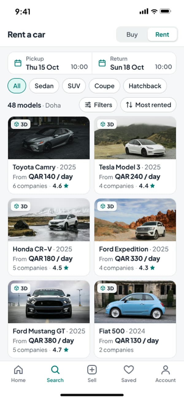 Sooqra — Mobile rentals
