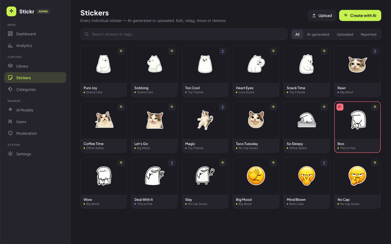 Stickr — Admin stickers