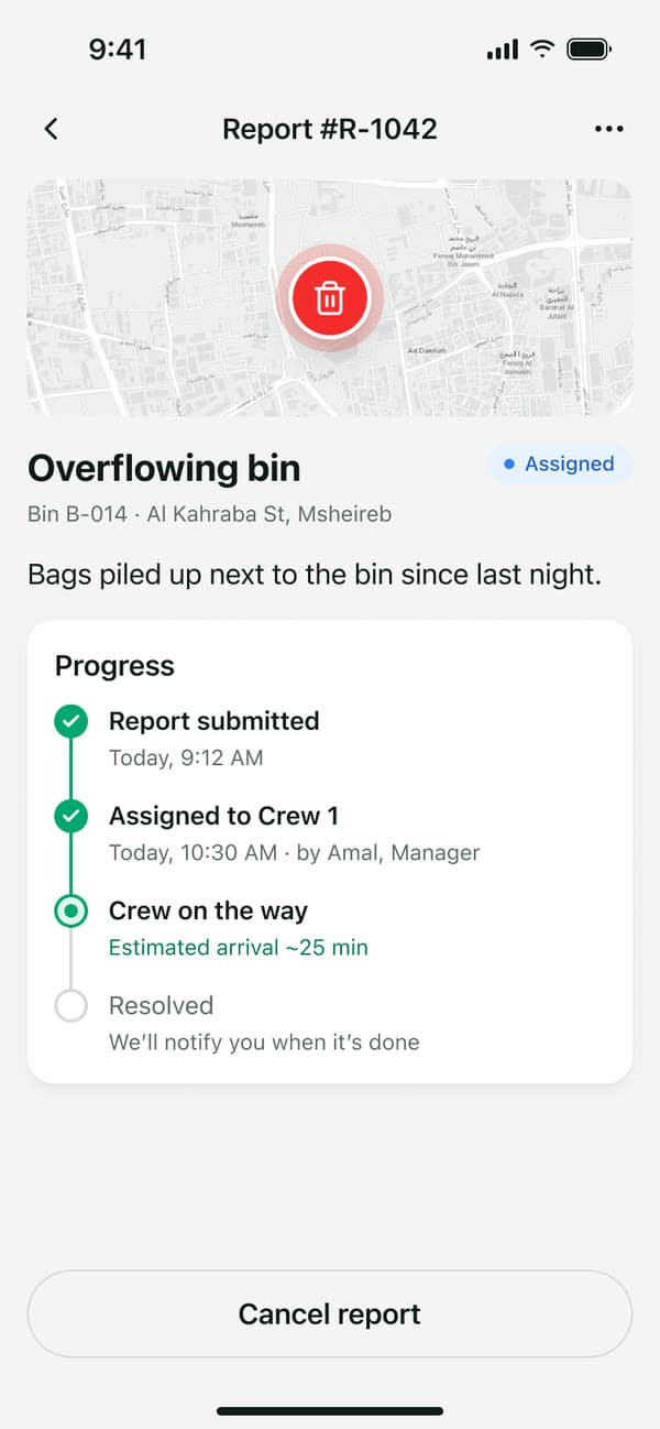 Waste Management — Report progress