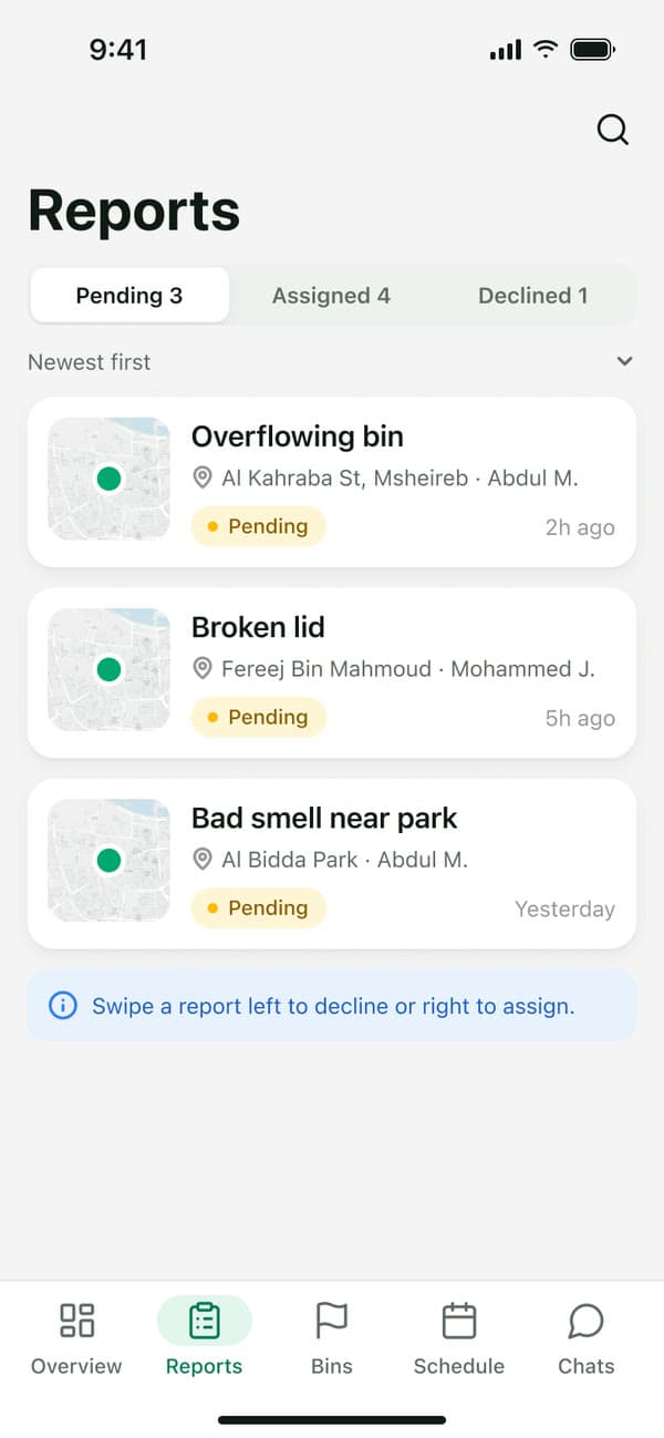 Waste Management — Reports inbox