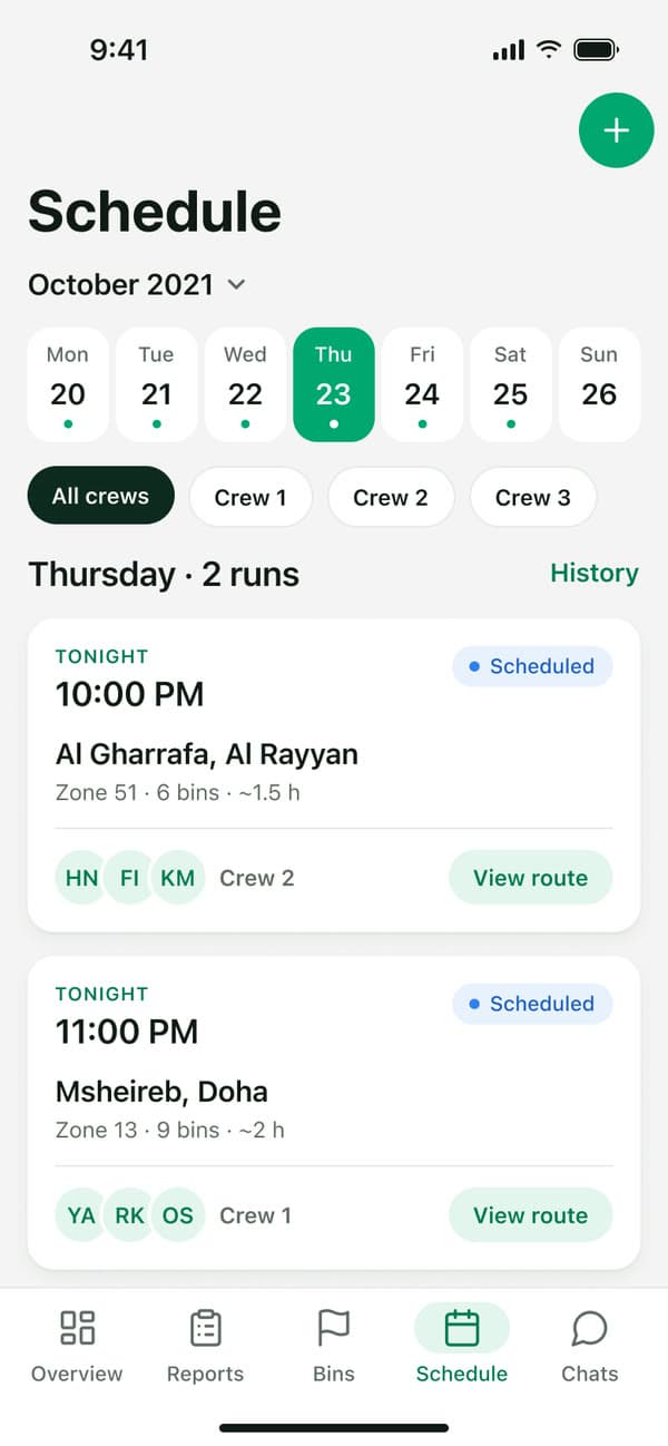 Waste Management — Collection schedule