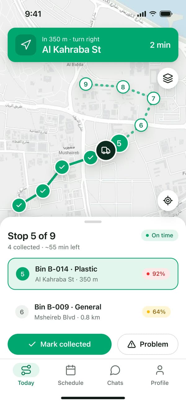 Waste Management — Route map