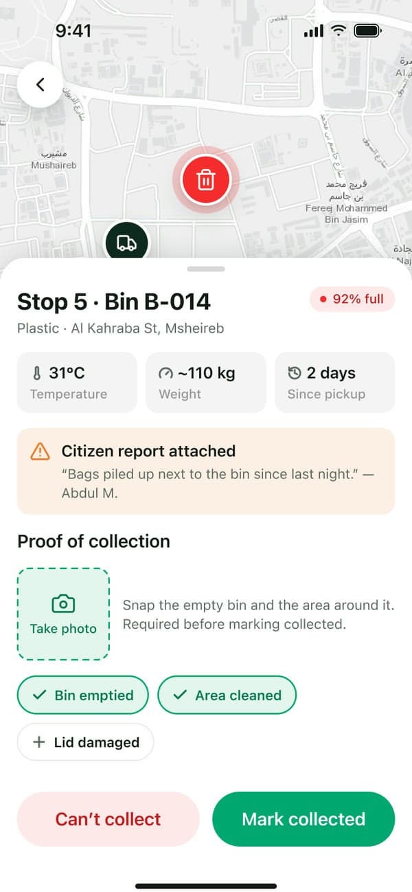 Waste Management — Collect a bin